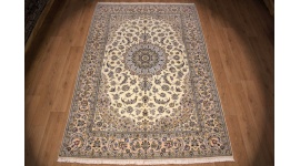 Perserteppich Nain 9la mit Seide 300x200 cm Beige