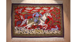 Perserteppich Ghom Orient Teppich 91x59 cm Rot