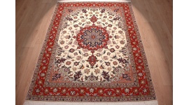 Perserteppich "Taabriz" mit Seide 204x156 cm Beige
