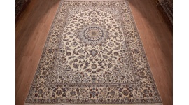 Perserteppich Nain 9la mit Seide 356x243 cm Beige