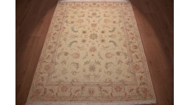 Perserteppich "Taabriz" mit Seide 199x147 cm Beige