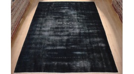 "Vintage" carpet modern used look overdyed Blue 398x304 cm