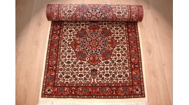 Persian carpet Bijar with silk 218x83 cm Beige