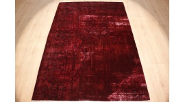 Vintage carpet modern used look overdyed Red 235x176 cm
