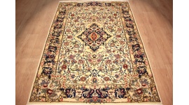 Perser Teppich Ghom mit Seide 195x148 cm Beige