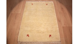 Perser Teppich Gabbeh reiner wollteppich 148x109 cm Beige