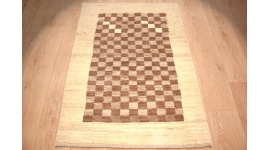 Nomadenteppich Perserteppich Gabbeh 120x86 cm Beige