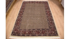 Perser Teppich Moud mit Seide Beige