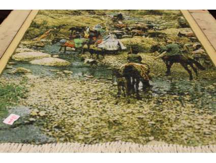 Perserteppich "Tabriz" feine Qualität 92x57 Bilderteppich RELIEF