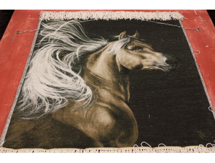 Perserteppich "Tabriz" mit Seidenkette 69x57 cm Bilderteppich