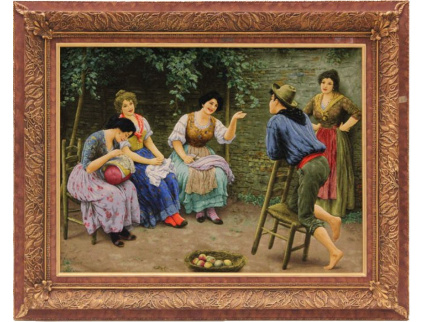 Perserteppich "Tabriz" auf Seide 73x97 cm Bilderteppich RELIEF