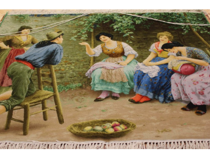 Perserteppich "Tabriz" auf Seide 73x97 cm Bilderteppich RELIEF