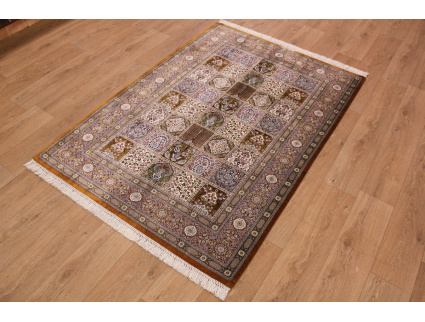 Pure Silk Persian carpet Qum 193x134 cm