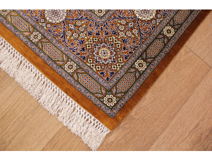 Pure Silk Persian carpet Qum 193x134 cm