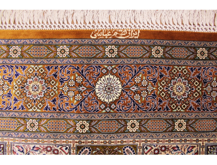 Pure Silk Persian carpet Qum 193x134 cm
