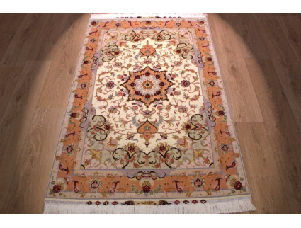 Perserteppich Täbriz mit Seide 156x100 cm Beige