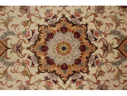 Perserteppich Täbriz mit Seide 156x100 cm Beige