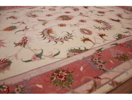 Perserteppich Täbriz mit Seide 154x104 cm Beige