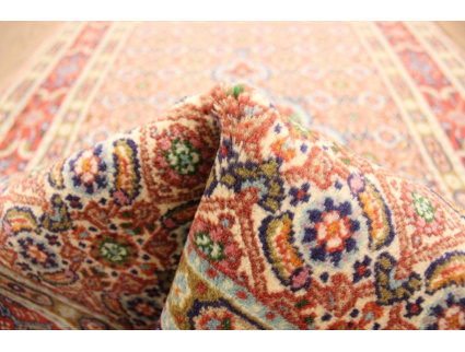 Perserteppich "Moud" mit Seide 123x80 cm Beige