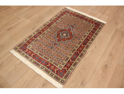 Perserteppich "Moud" mit Seide 123x80 cm Beige