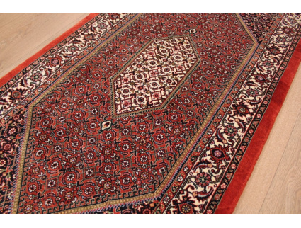 Perser Teppich Bidjar  mit Seide 143x71 cm Rot