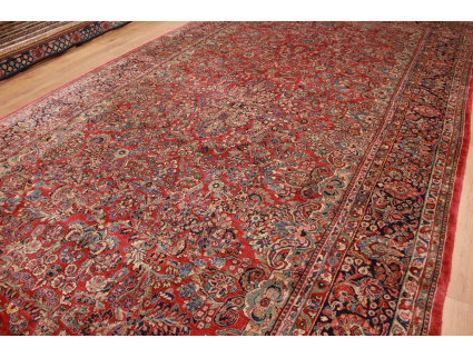 XXL Antique Persian Rug Sarough 590x300 cm Red