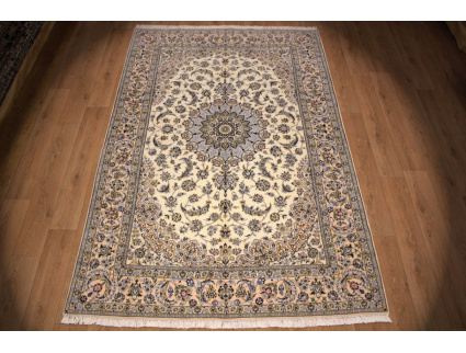 Perserteppich Nain 9la mit Seide 300x200 cm Beige