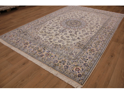Perserteppich Nain 9la mit Seide 300x200 cm Beige