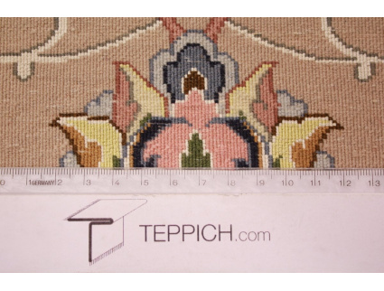 Feiner Perserteppich Isfahan mit Seide 400x315 cm Beige