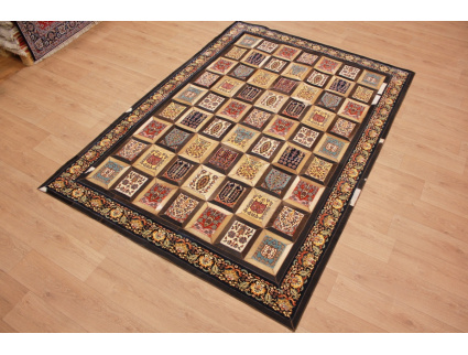 Lederteppich Kombination Leder und Teppich 280x196 cm Braun