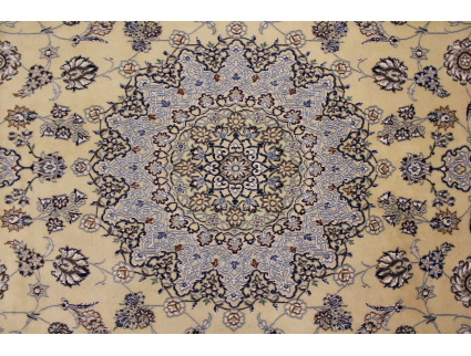 Perserteppich Nain 9La mit Seide 360x240 cm Beige