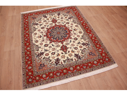 Perserteppich "Taabriz" mit Seide 204x156 cm Beige