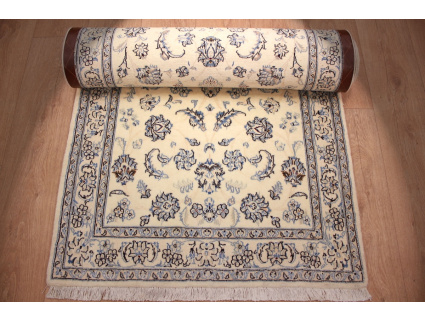 Perserteppich Nain 9la Läufer mit Seide 315x90 cm