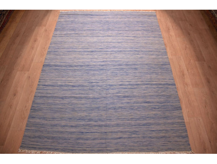 Orientteppich Kelim Wollteppich 300x200 cm Skyblau