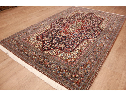 Perser Teppich Ghom Orientteppich 224x144 cm Dunkelblau