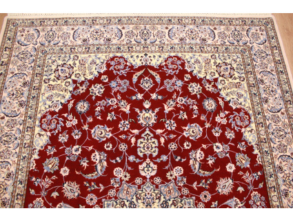 Perserteppich "Nain" 6la mit Seide 232x157 cm Rot