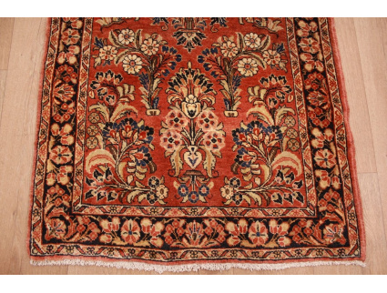 Antiker Perserteppich Saroug Läufer 414x84 cm Rostrot