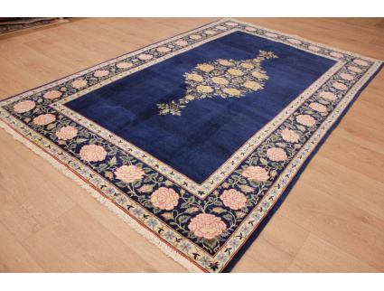 Perser Teppich Ghom Orientteppich 210x134 cm Dunkelblau