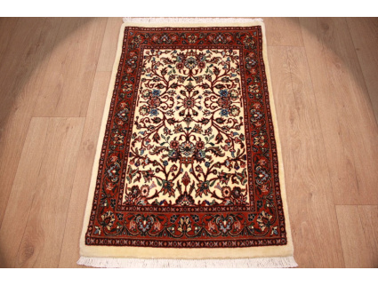 Feiner Perserteppich Bidjar mit Seide 90x58 cm Beige