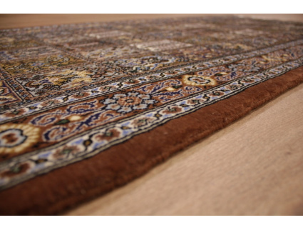 Läufer Ghom Perserteppich 208x83 cm Braun Feldermotiv