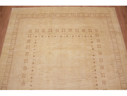 Moderner Perserteppich Loribaf aus reiner Wolle Beige 371x251 cm