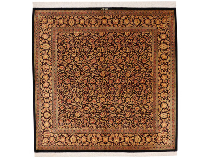 Seidenteppich Schwarz Gold