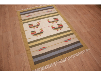 Orientteppich Kelim Wollteppich 180x120 cm Modern