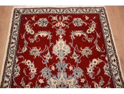 Persian carpet Nain 140x90 cm Oriental carpet red