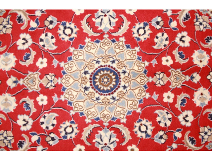 Persian carpet Nain 131x98 cm Oriental carpet red