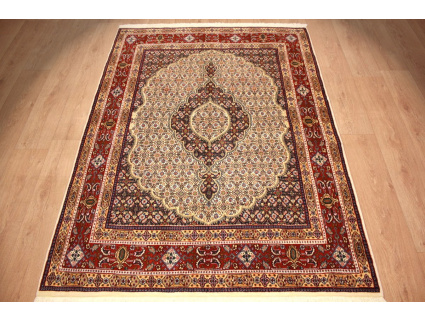 Perserteppich Moud mit Seide 194x142 cm Beige
