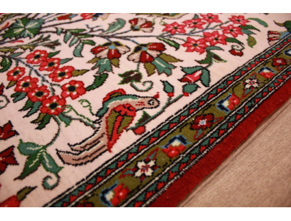 Perserteppich Ghom Orient Teppich 89x65 cm Beige