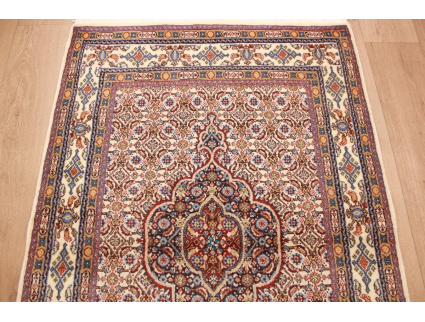 Perser Teppich Moud mit Seide 147x97 cm Beige