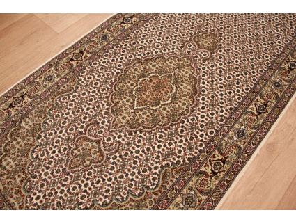 Persian carpet Tabriz Runner with Silk 269x77 cm Beige