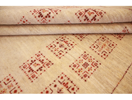 Nomadenteppich Loribaft Wollteppich 195x145 cm Beige